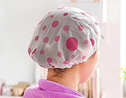 BUY 1 Get 1 FREE Waterproof Reusable Shower Caps – Elastic, Floral Print, Eco-Friendly Spa & Bathing Caps for Women
