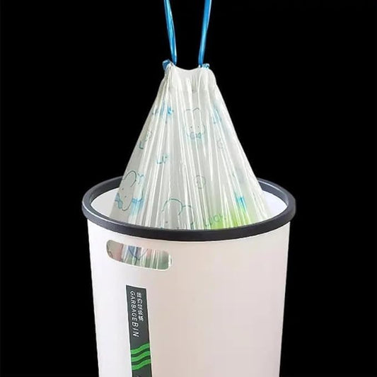 Pack of 100 Garbage Bag for Wet Waste | Multi-Use Trash Bags with Detachable Drawstring