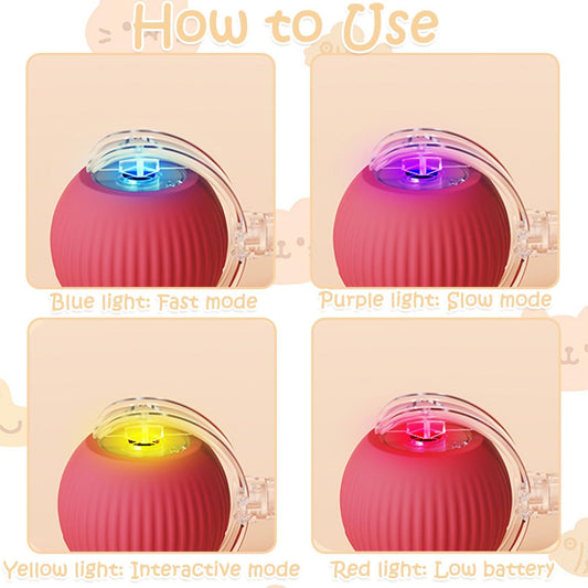 Smart Interactive Rolling Ball – USB Rechargeable Cat & Dog Toy (Indestructible, for Small/Medium Pets)