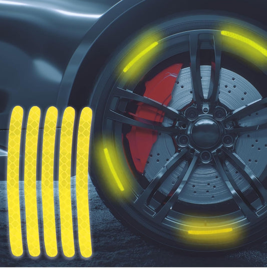Reflective Car Wheel Hub Stickers - Luminous Rim Stripes (Pack of 20) Universal Fit for Cars, Bikes, Motorcycles, Trucks