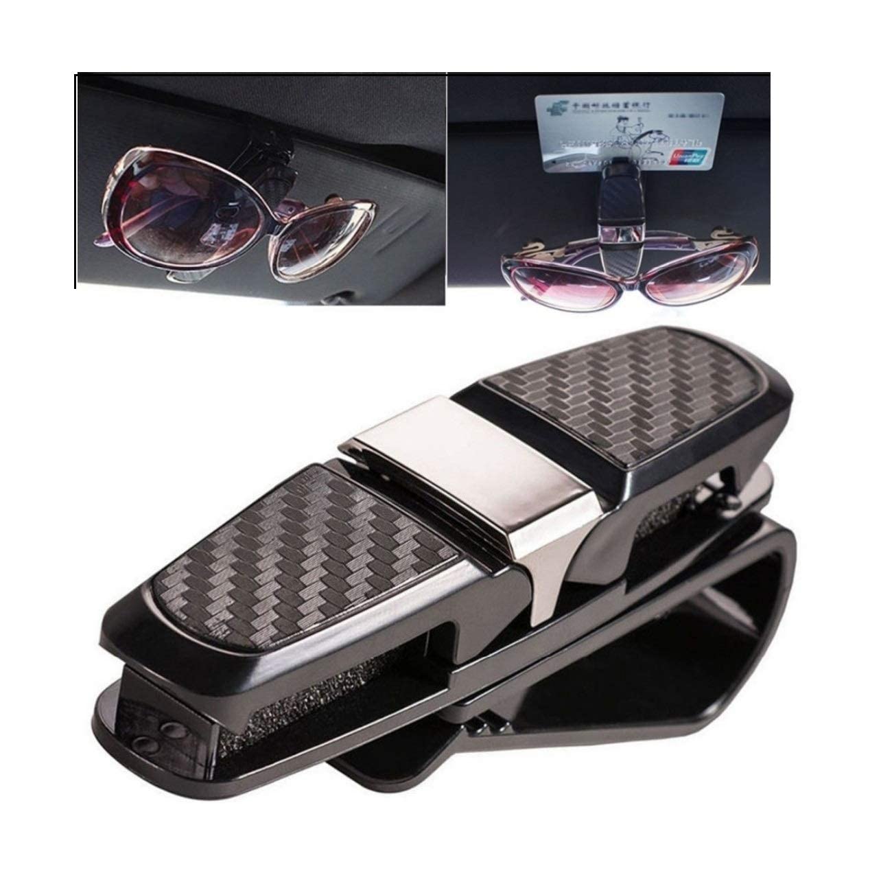 Auto Hub Sunvisor Car Sunglasses Holder Clip for Car Sun Visor - Glasses Clip - Black