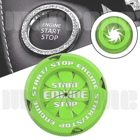Car Engine Start/Stop Button Cover - Universal Anti-Scratch Ring (Green)