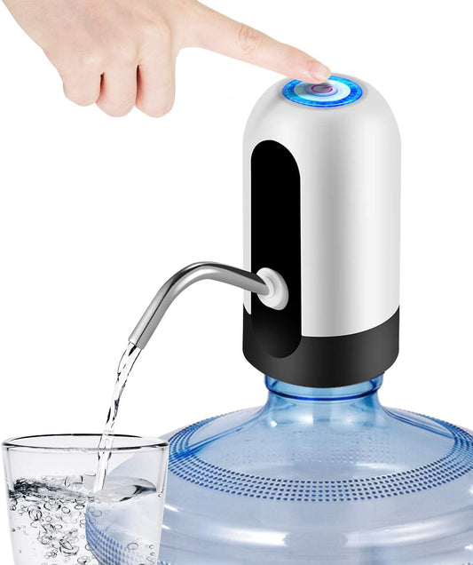 Automatic Wireless Water Dispenser Pump - 20L Bottle for Home, Office, Camping (White)