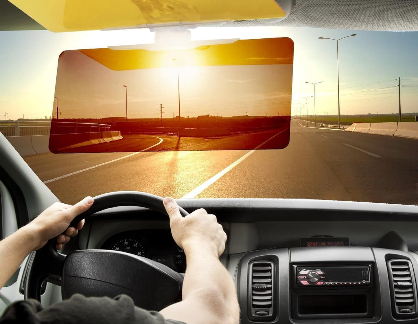 2-in-1 Car Sun Visor – Universal Day & Night Anti-Glare Visor Extender with UV Protection