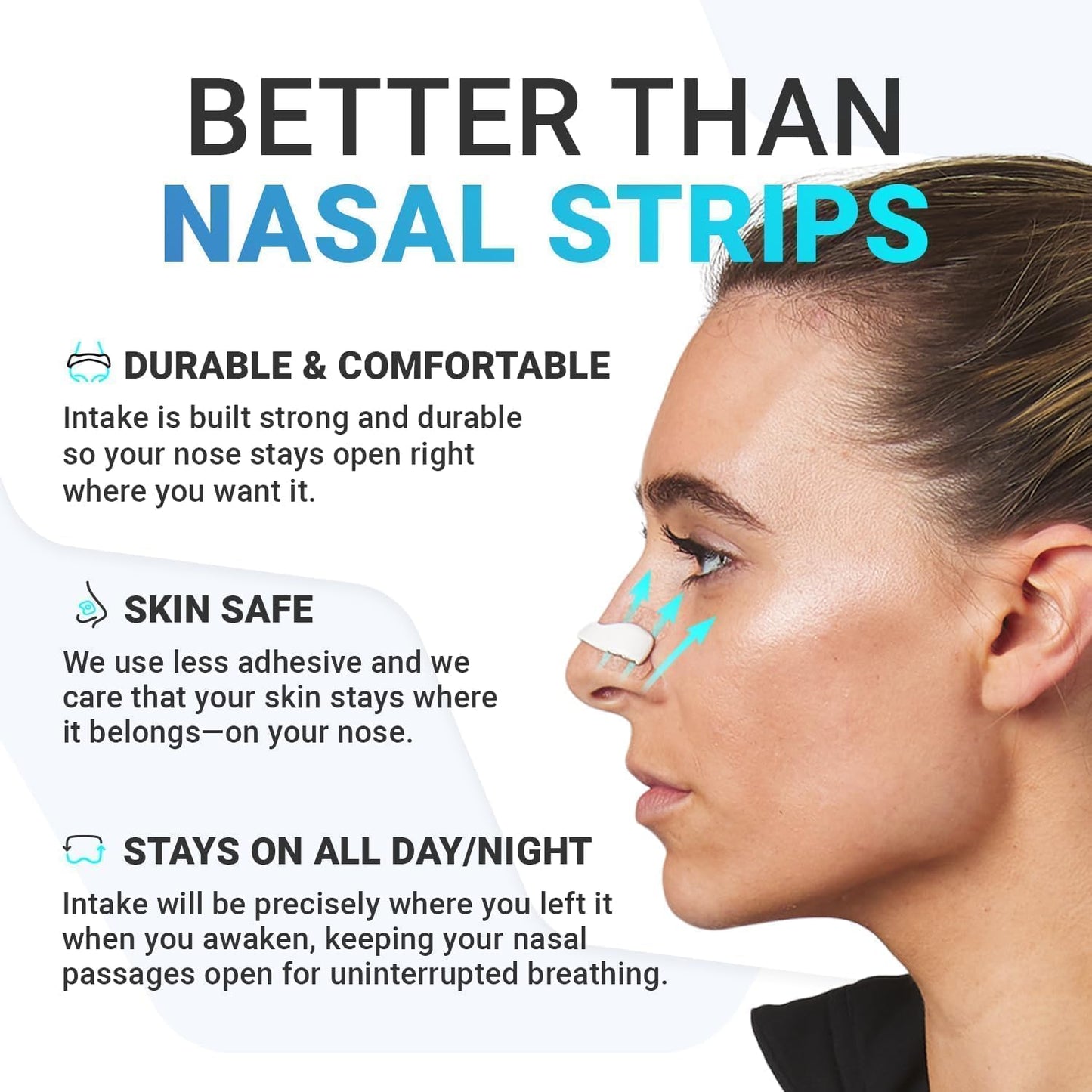 Breathing Nasal Strips (Pack of 15) - Boost Oxygen, Reduce Snoring, Improve Sleep