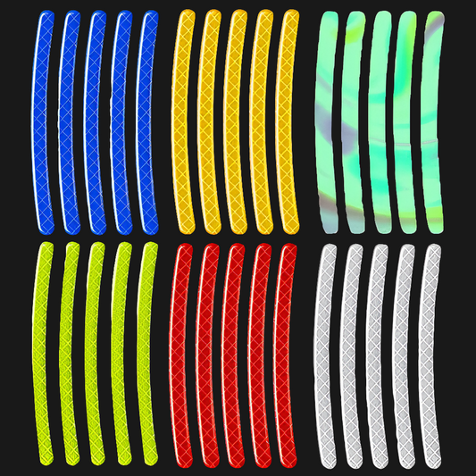 Reflective Car Wheel Hub Stickers - Luminous Rim Stripes (Pack of 20) Universal Fit for Cars, Bikes, Motorcycles, Trucks