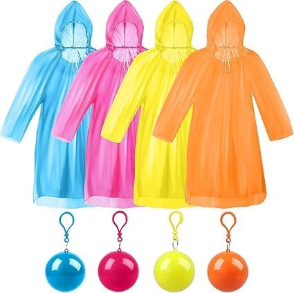 BUY 1 Get 1 FREE Disposable Emergency Rain Ponchos, Waterproof Raincoats In Keychain Ball, Adult Rainwear for Camping, Cycling Outdoor Activities