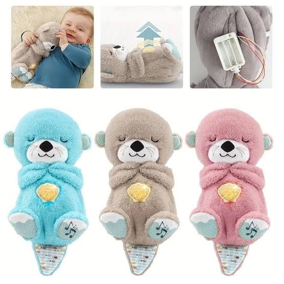 Breathing Teddy Bear with Soothing Lights & Music – Beige | Sleep Aid Plush Toy for Babies & Kids